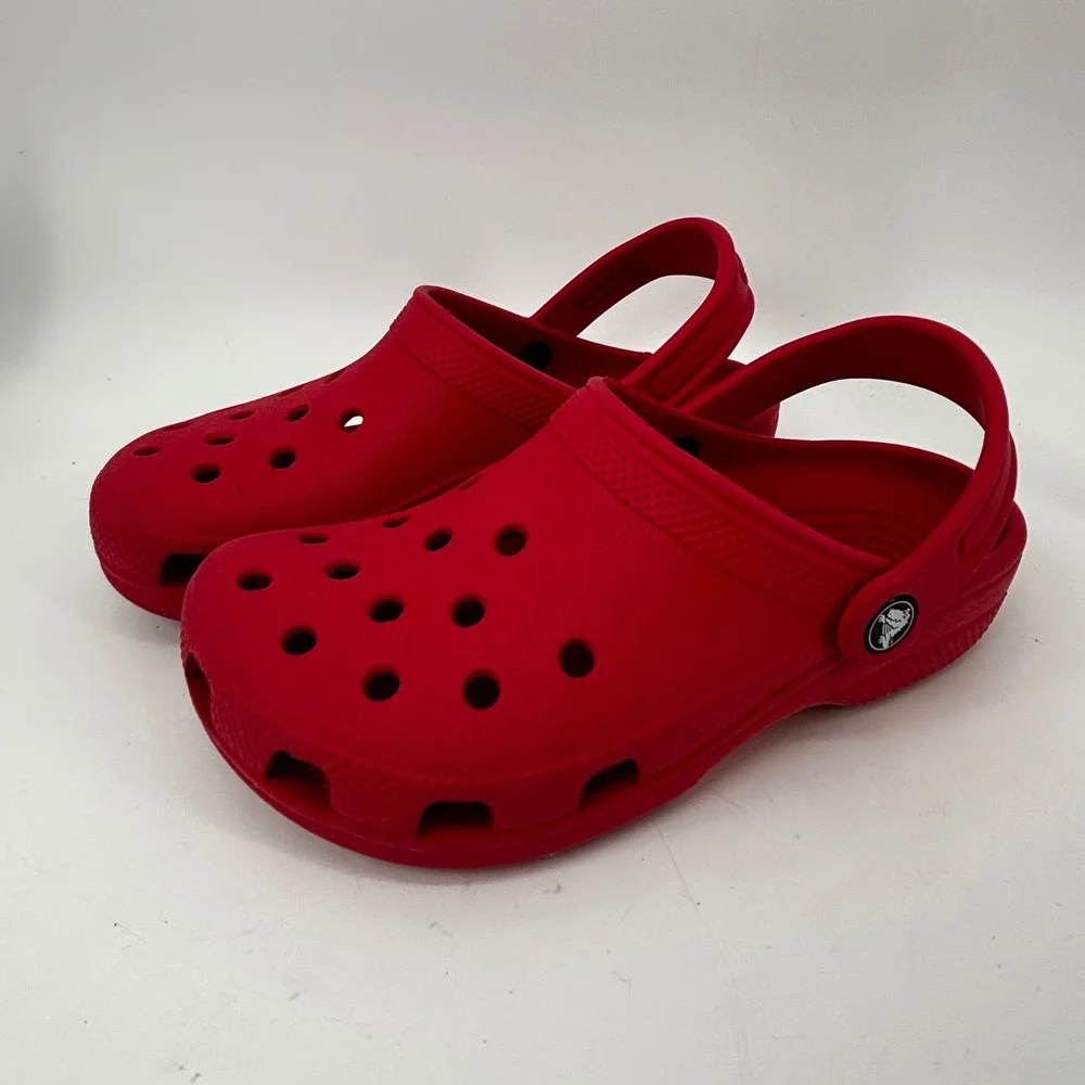 Crocs Classic Clog Red Unisex Kids Size J3 Water Shoes Comfort Sandals